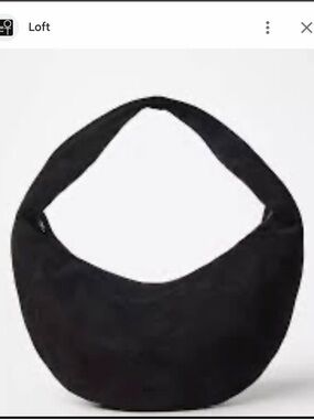 LOFT Black Crescent Hobo Bag